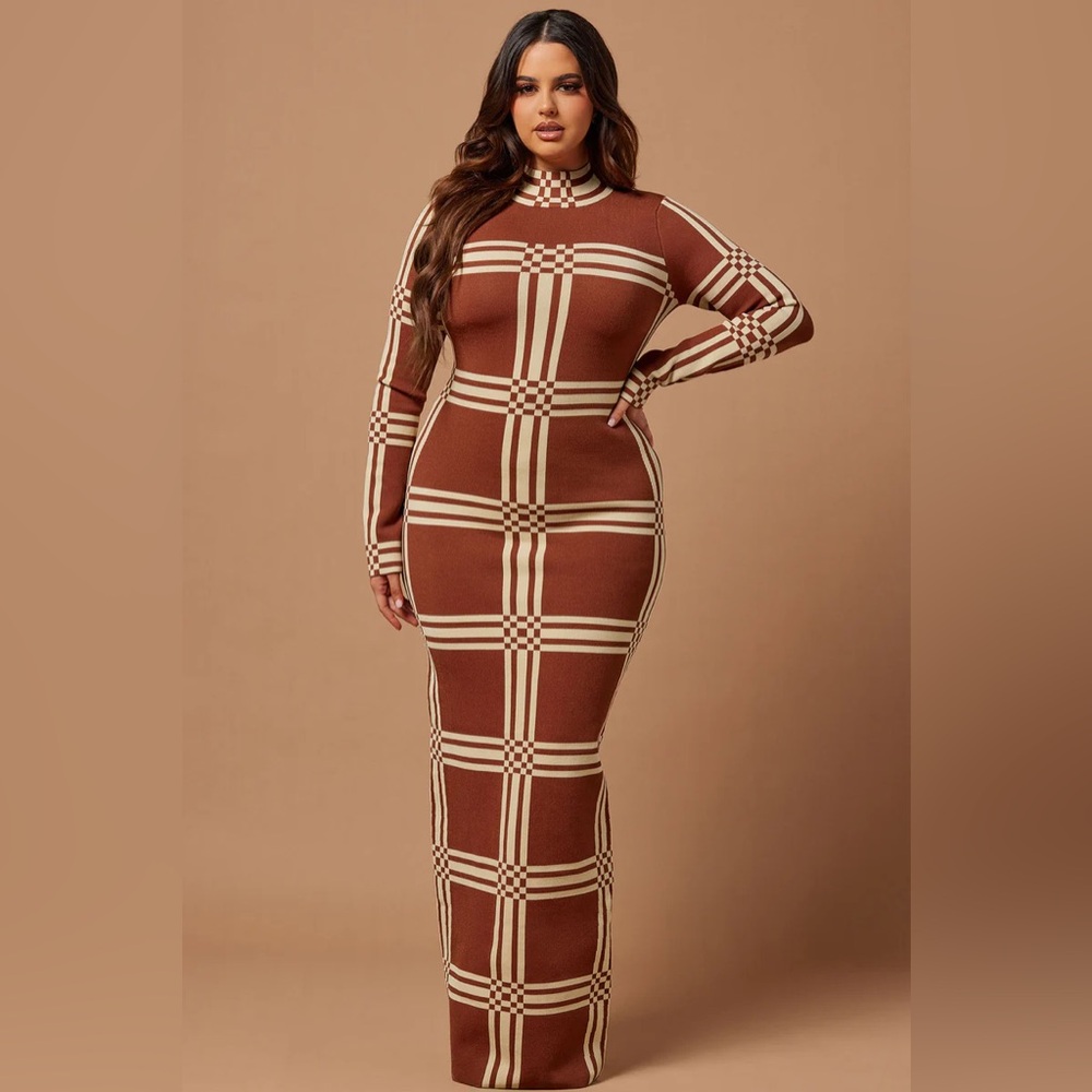 Claudia Knit Maxi Dress - Cognac